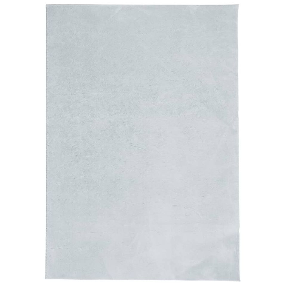 Tapis HUARTE à poils courts doux et lavable bleu 140x200 cm - Photo n°1