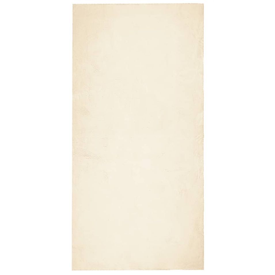 Tapis HUARTE à poils courts doux et lavable crème 100x200 cm - Photo n°1
