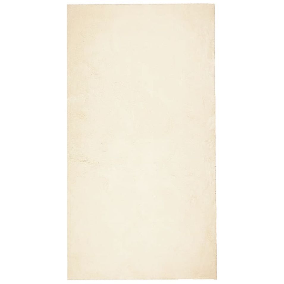 Tapis HUARTE à poils courts doux et lavable crème 60x110 cm - Photo n°1