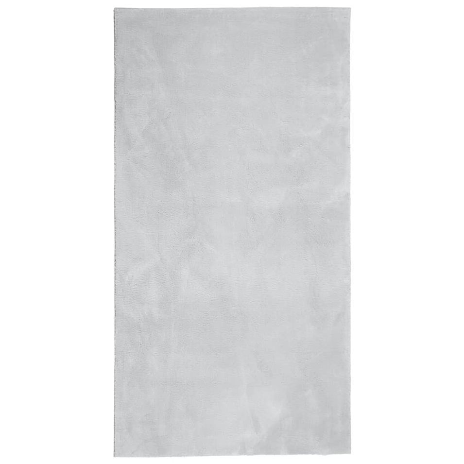 Tapis HUARTE à poils courts doux et lavable gris 80x150 cm - Photo n°1