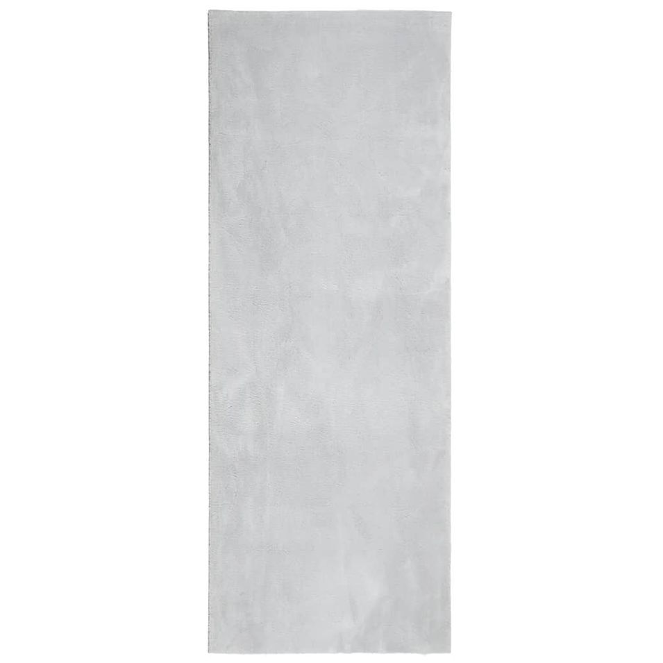 Tapis HUARTE à poils courts doux et lavable gris 80x200 cm - Photo n°1