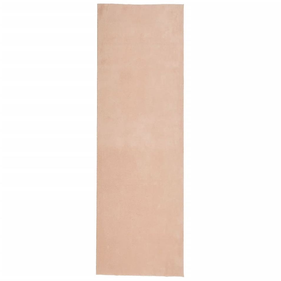 Tapis HUARTE à poils courts doux lavable rouge clair 80x250 cm - Photo n°1