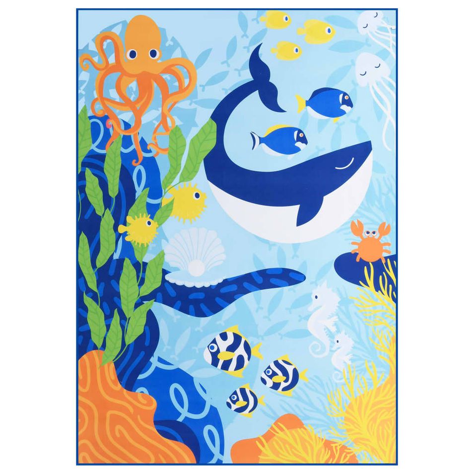 Tapis imprimé Multicolore 160x230 cm Tissu 6 - Photo n°1