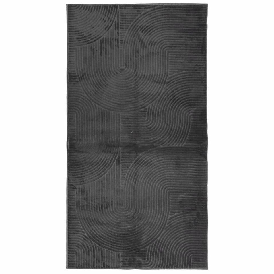 Tapis IZA poils courts style scandinave anthracite 80x150 cm - Photo n°1