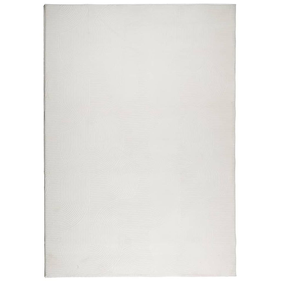 Tapis IZA poils courts style scandinave crème 120x170 cm - Photo n°1
