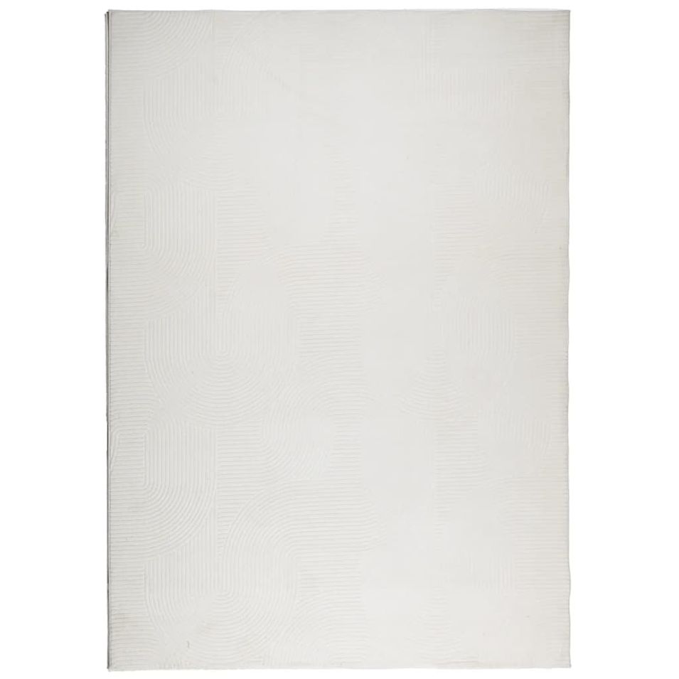 Tapis IZA poils courts style scandinave crème 140x200 cm - Photo n°1