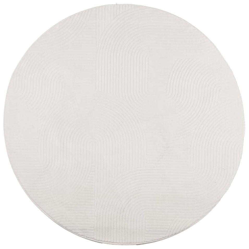 Tapis IZA poils courts style scandinave crème Ø 160 cm - Photo n°1