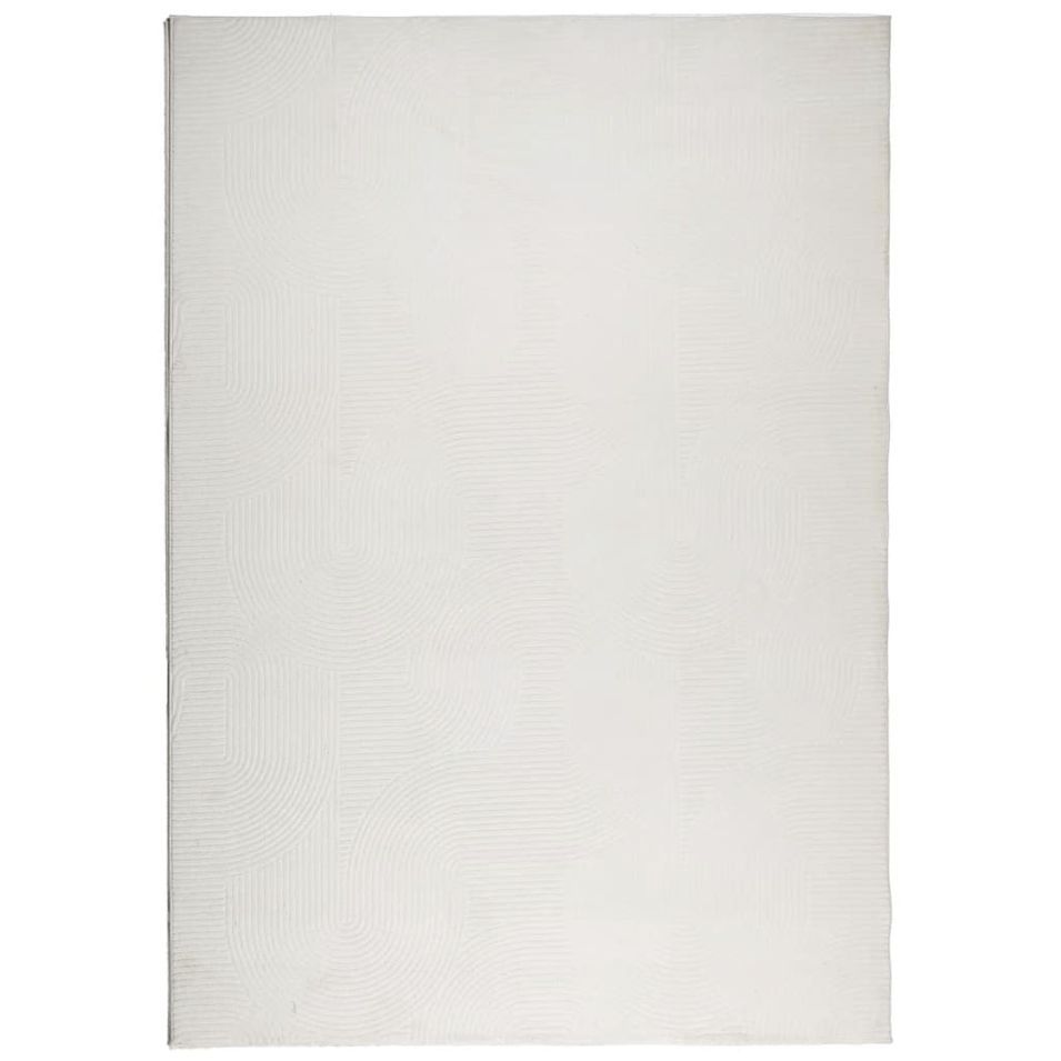 Tapis IZA poils courts style scandinave crème 160x230 cm - Photo n°1