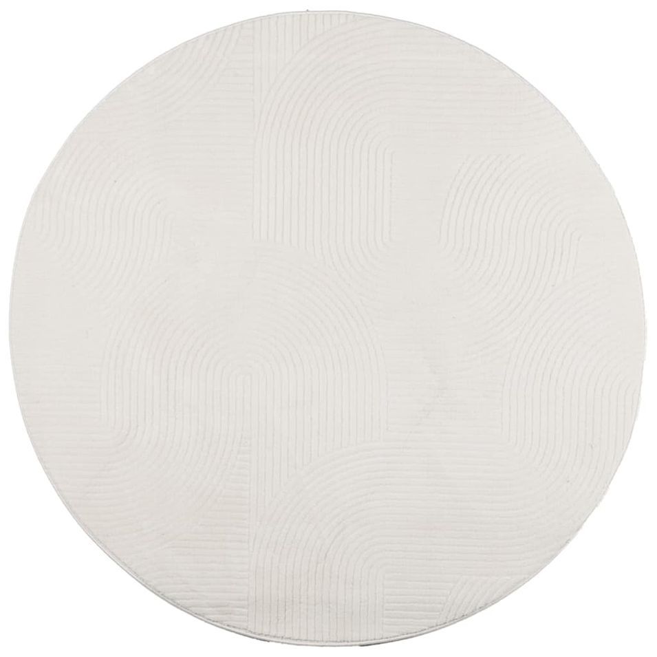Tapis IZA poils courts style scandinave crème Ø 200 cm - Photo n°1