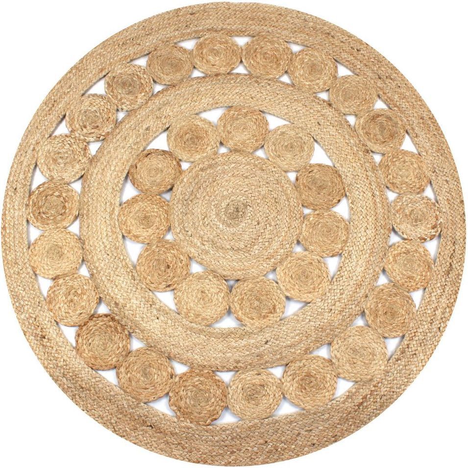 Tapis Jute design tressé 150 cm rond - Photo n°1