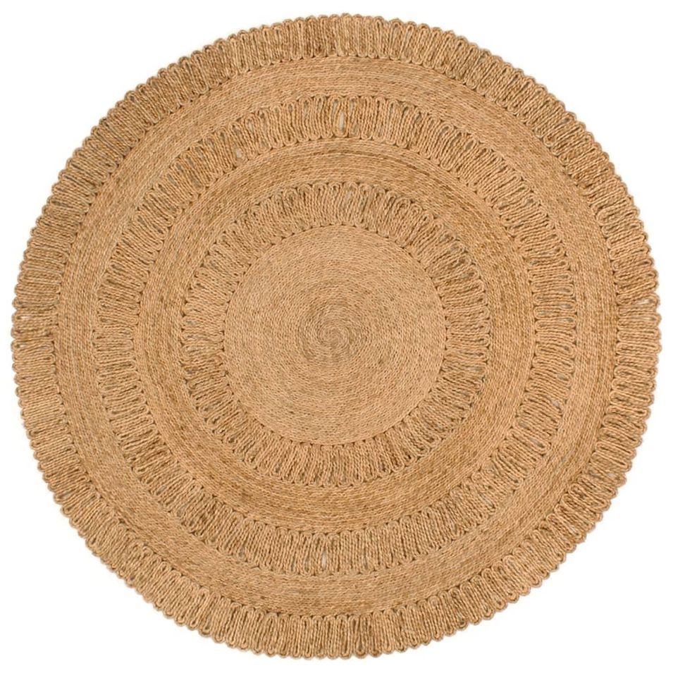 Tapis Jute tressé à la main 150 cm Rond - Photo n°1