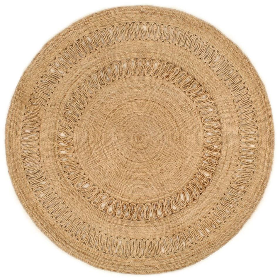 Tapis Jute tressé à la main 150 cm Rond - Photo n°1