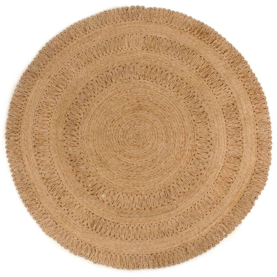 Tapis Jute tressé à la main 180 cm Rond - Photo n°1