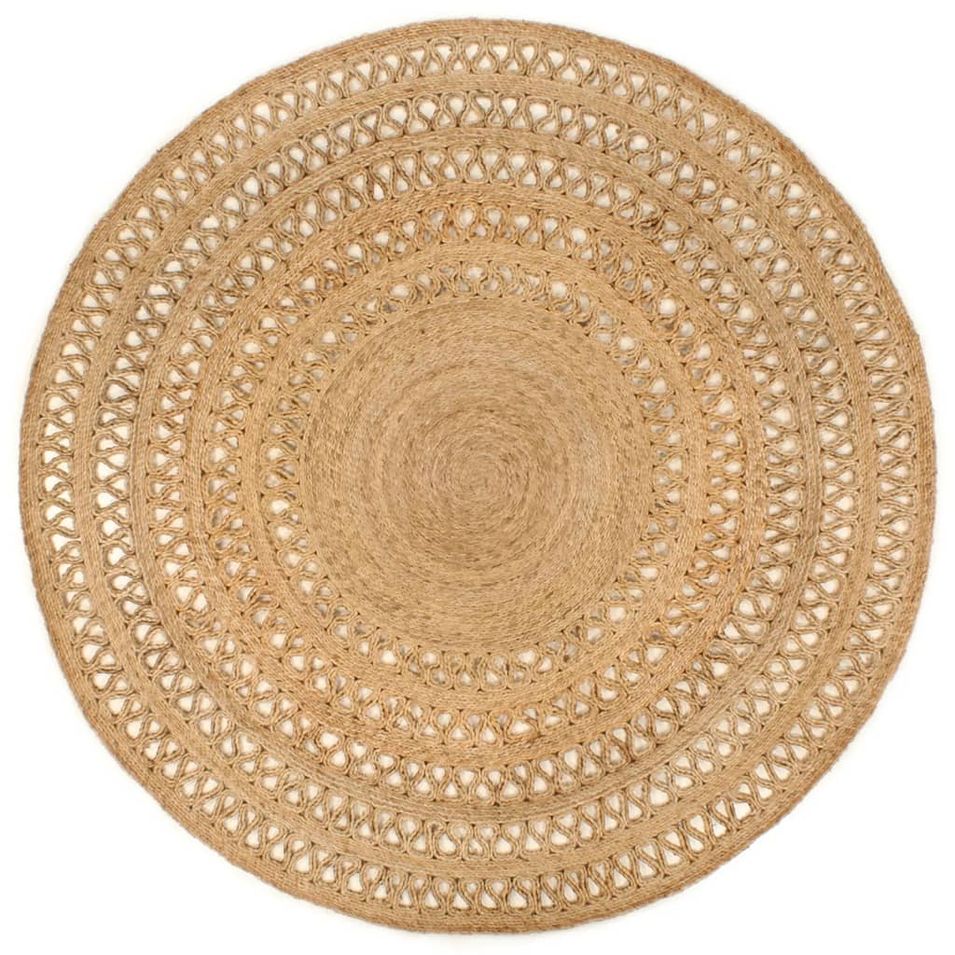 Tapis Jute tressé à la main 180 cm Rond - Photo n°1