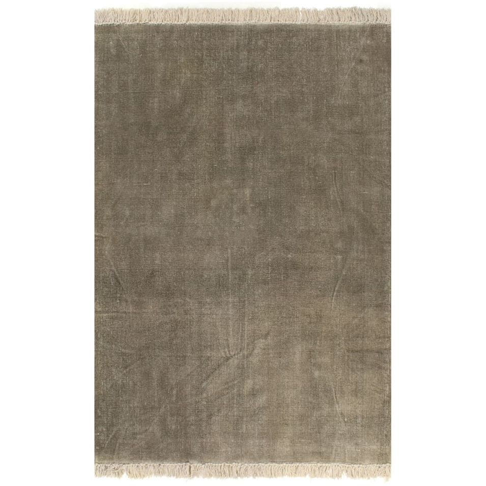 Tapis Kilim Coton 160 x 230 cm Taupe - Photo n°1