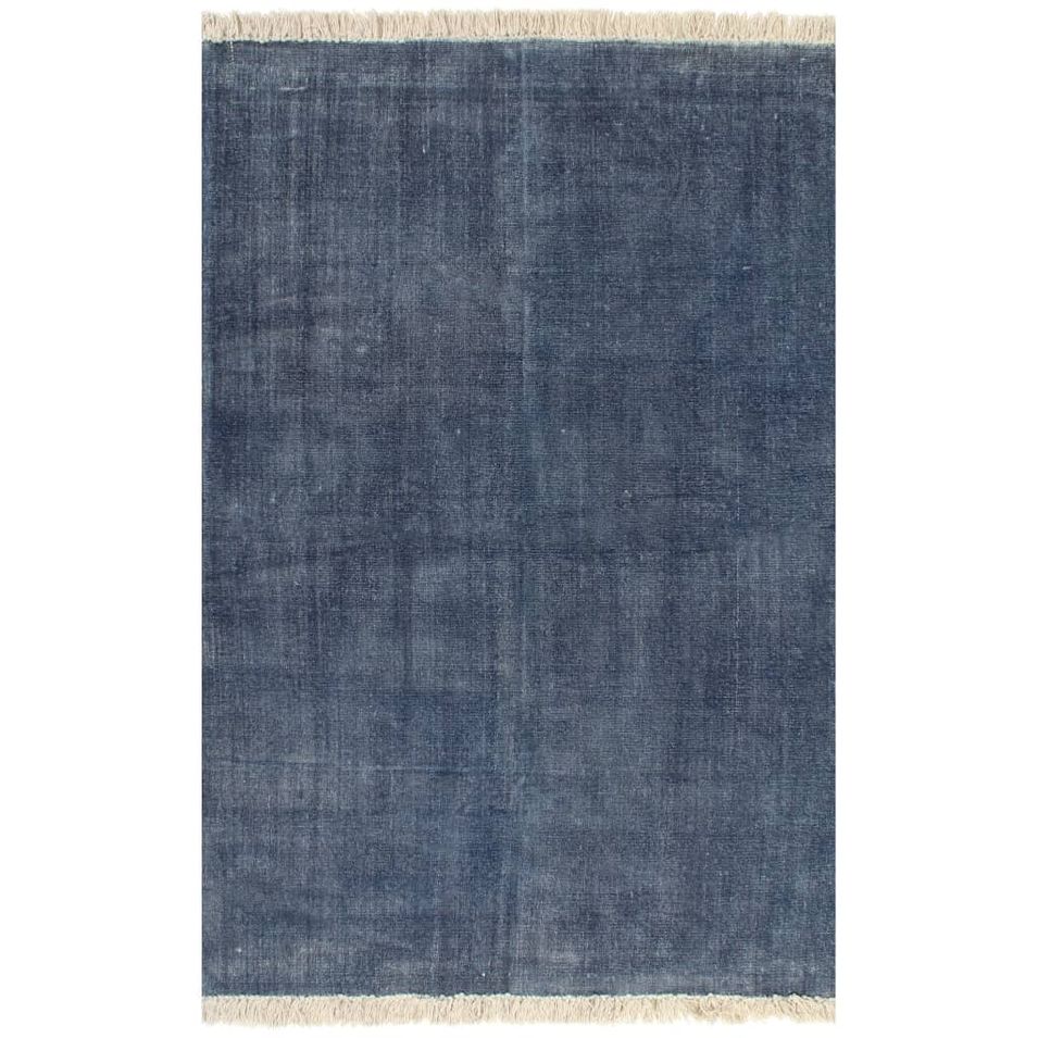 Tapis Kilim Coton 200 x 290 cm Bleu - Photo n°1