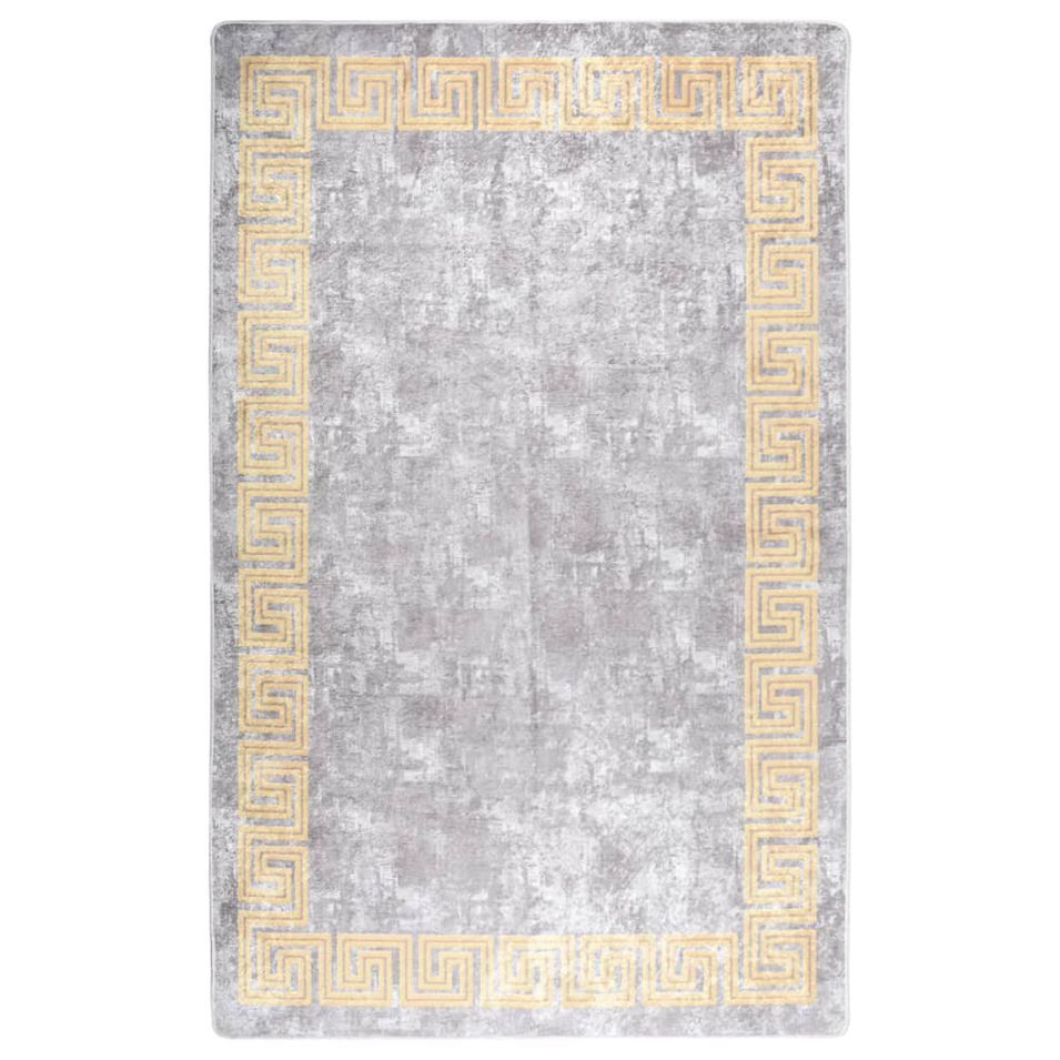 Tapis lavable antidérapant 160x230 cm Gris - Photo n°1