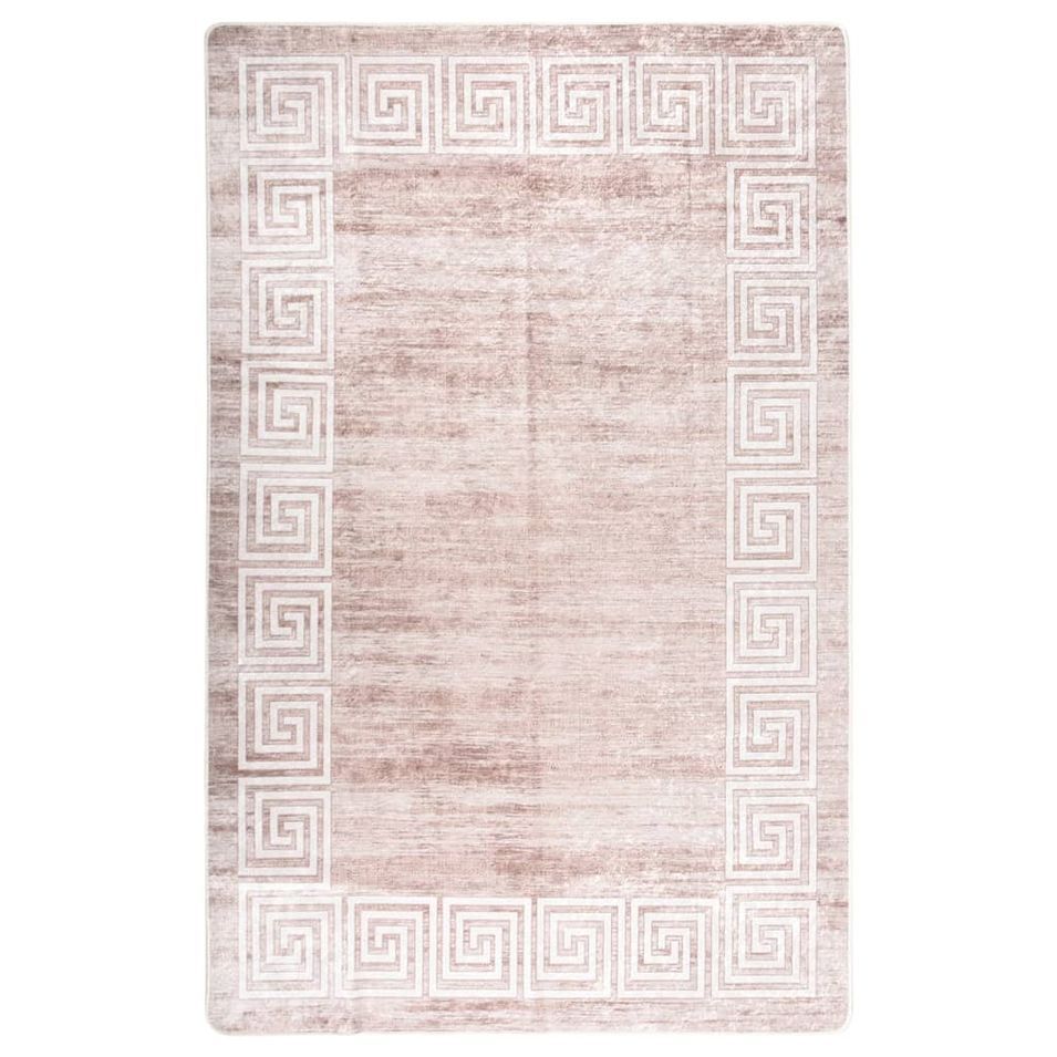 Tapis lavable antidérapant 80x150 cm Beige - Photo n°1