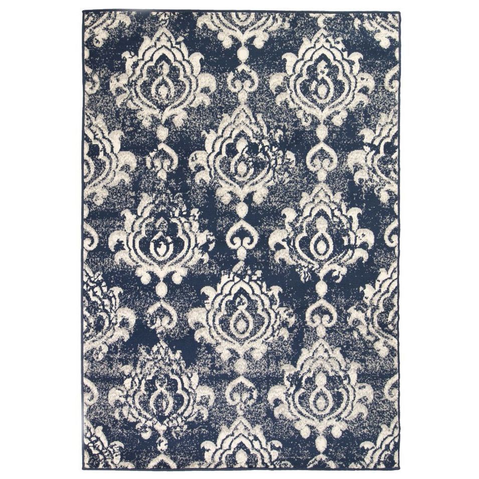 Tapis moderne Design de cachemire 160 x 230 cm Beige / Bleu - Photo n°1