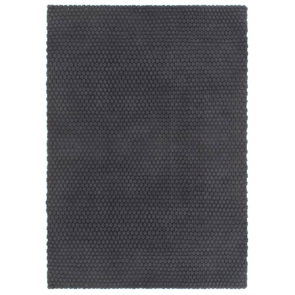Tapis rectangulaire Anthracite 160x230 cm Coton - Photo n°1