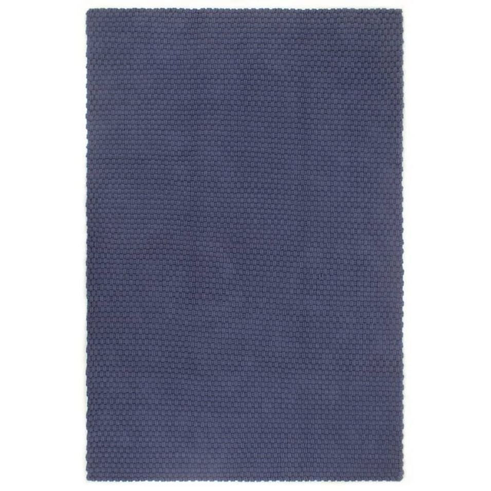 Tapis rectangulaire Bleu marine 180x250 cm Coton - Photo n°1