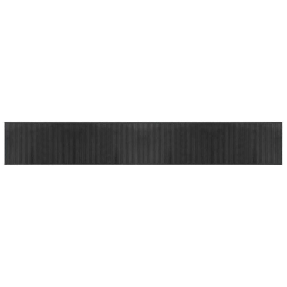 Tapis rectangulaire gris 60x400 cm bambou - Photo n°1