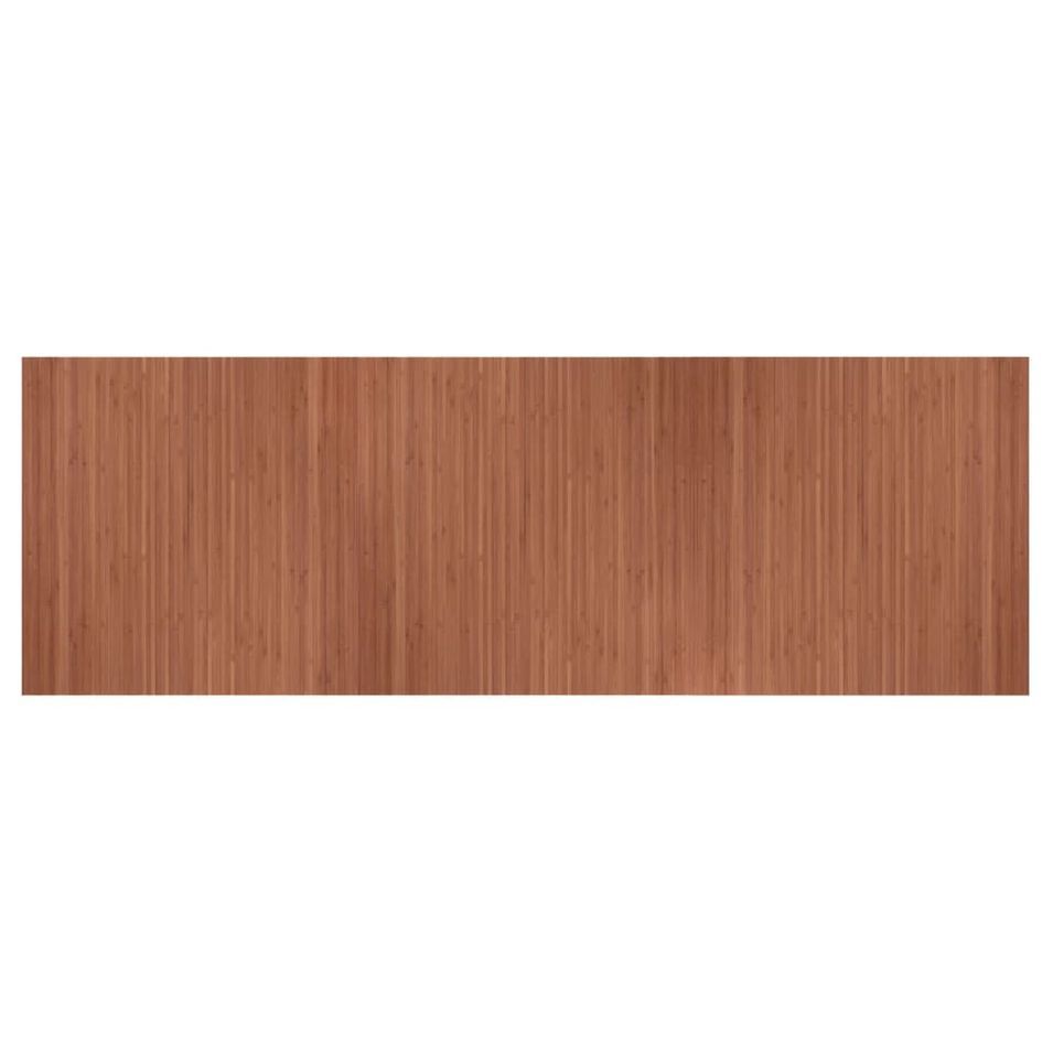 Tapis rectangulaire marron 100x300 cm bambou - Photo n°1