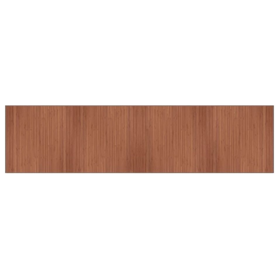 Tapis rectangulaire marron 100x400 cm bambou - Photo n°1