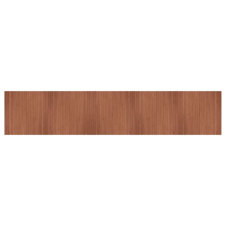Tapis rectangulaire marron 100x500 cm bambou - Photo n°1