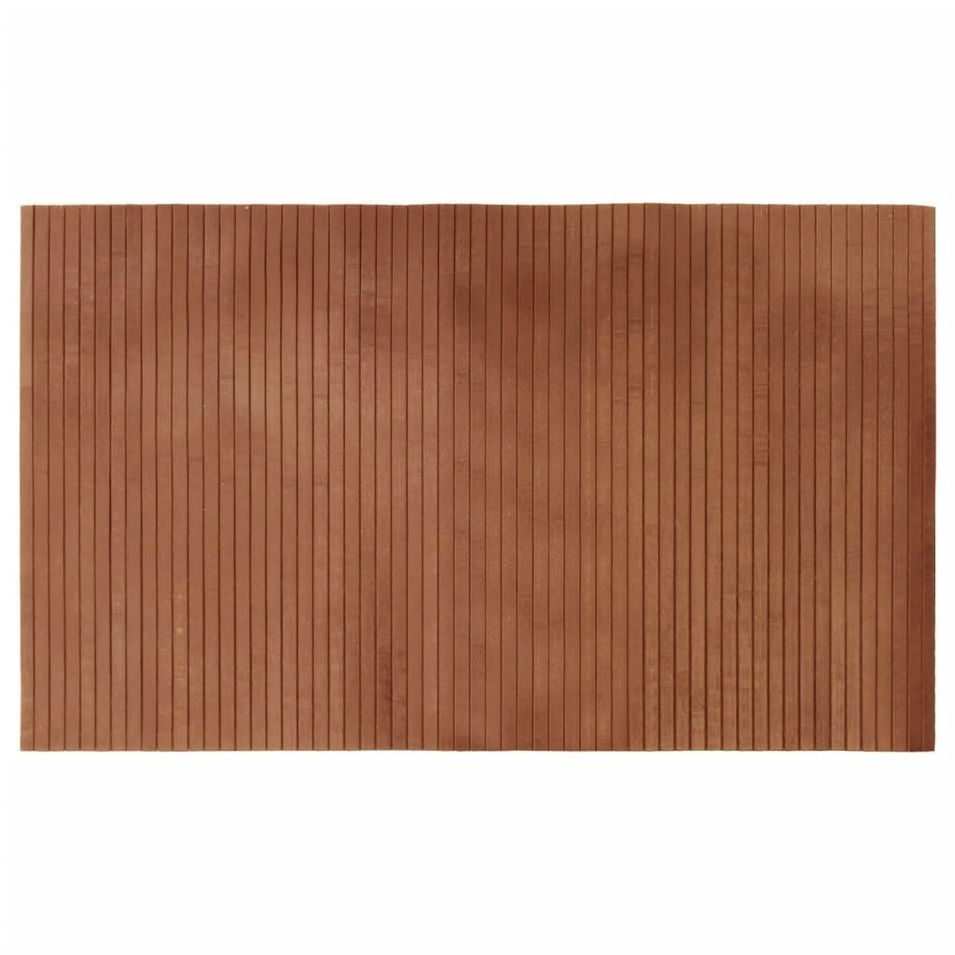 Tapis rectangulaire marron 60x100 cm bambou - Photo n°1