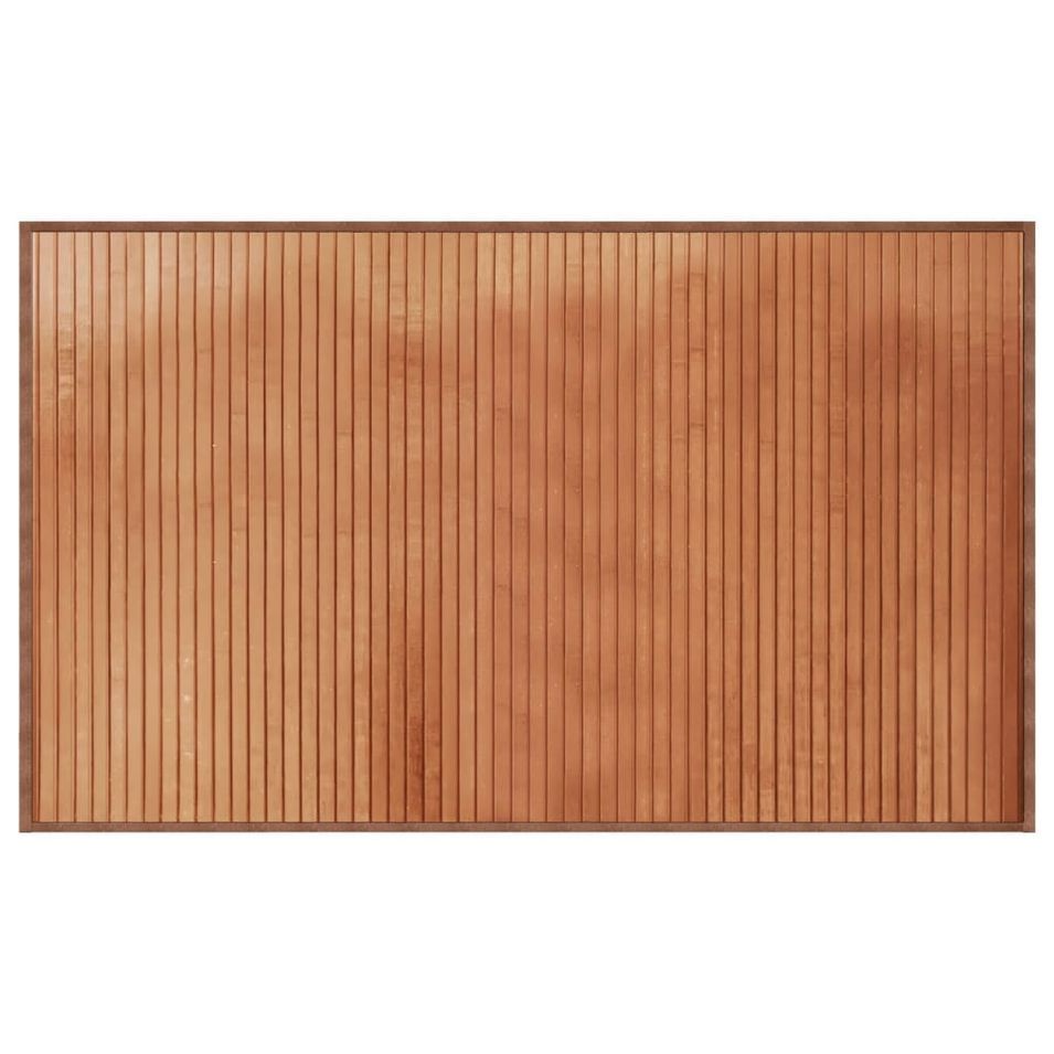 Tapis rectangulaire marron 60x100 cm bambou - Photo n°1