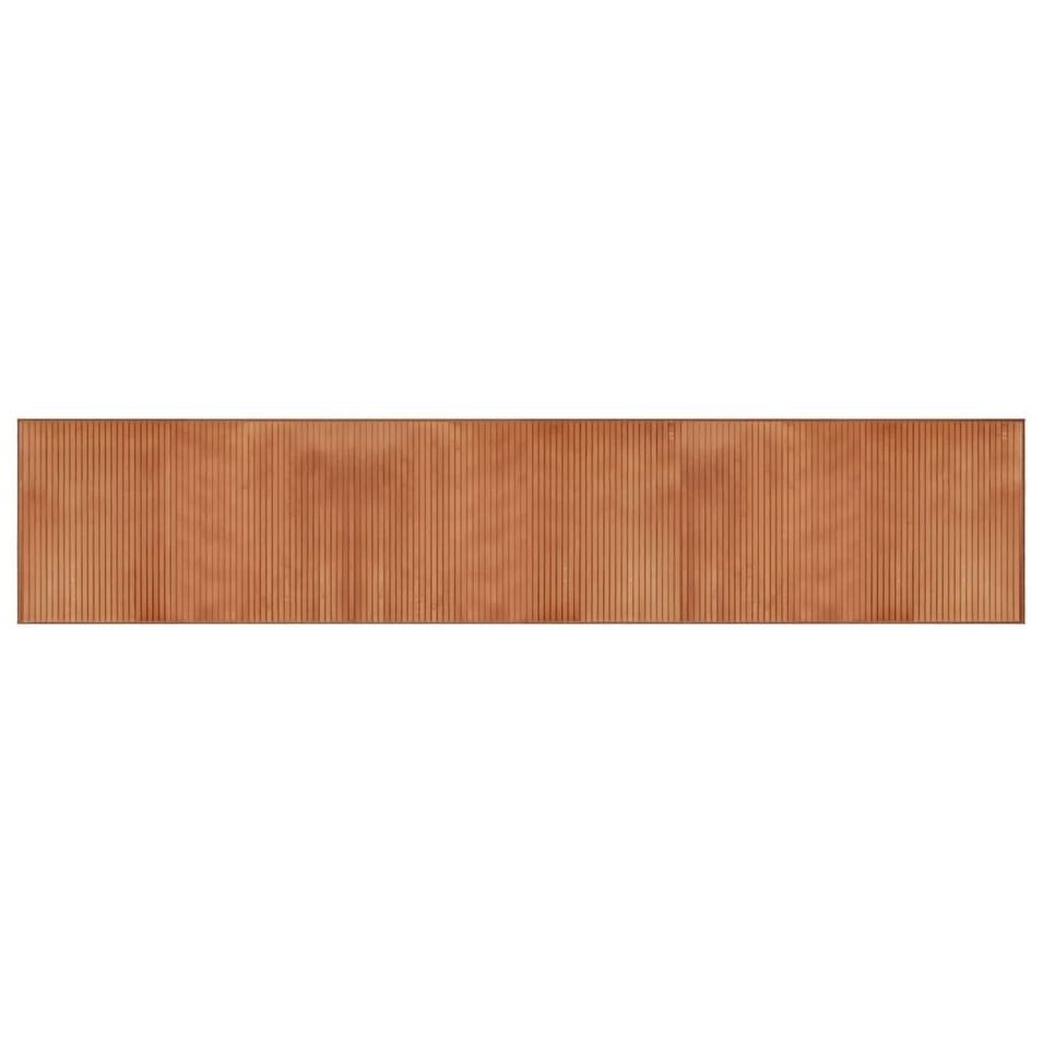 Tapis rectangulaire marron 60x300 cm bambou - Photo n°1