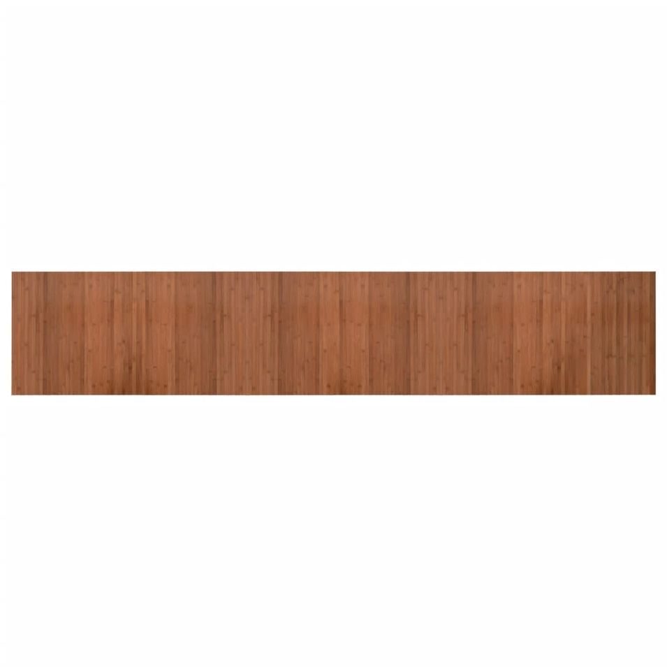 Tapis rectangulaire marron 60x300 cm bambou - Photo n°1