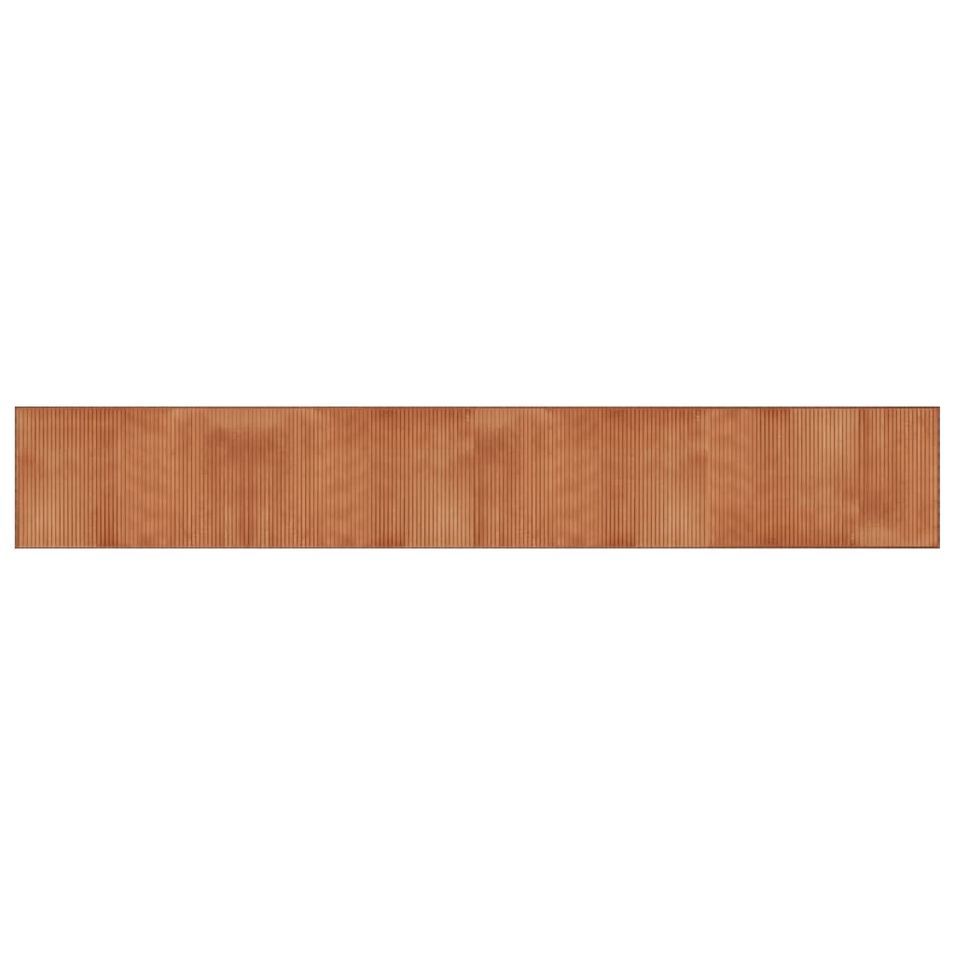 Tapis rectangulaire marron 60x400 cm bambou - Photo n°1
