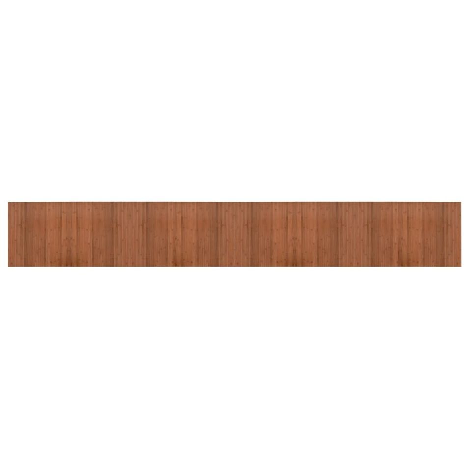 Tapis rectangulaire marron 60x400 cm bambou - Photo n°1