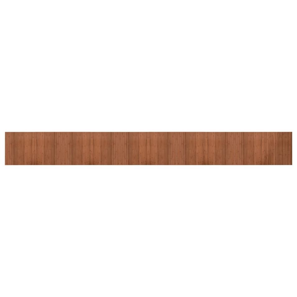 Tapis rectangulaire marron 60x500 cm bambou - Photo n°1