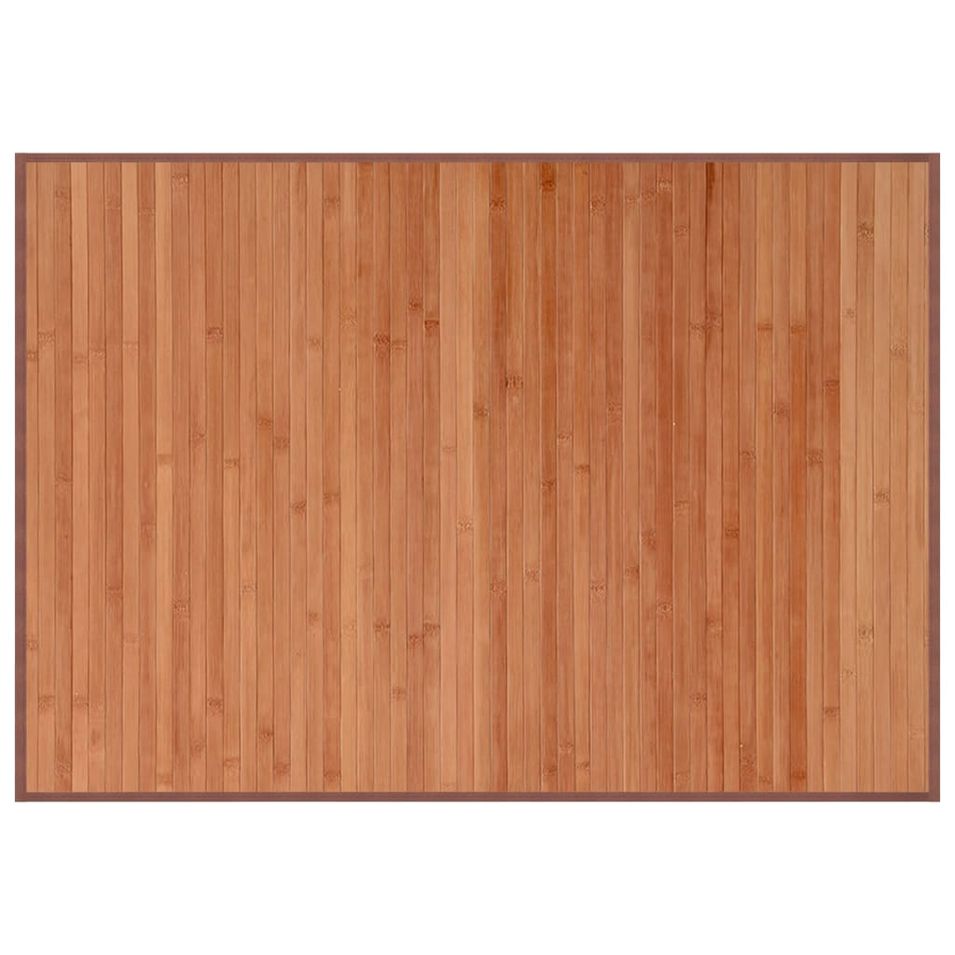 Tapis rectangulaire marron 70x100 cm bambou - Photo n°1