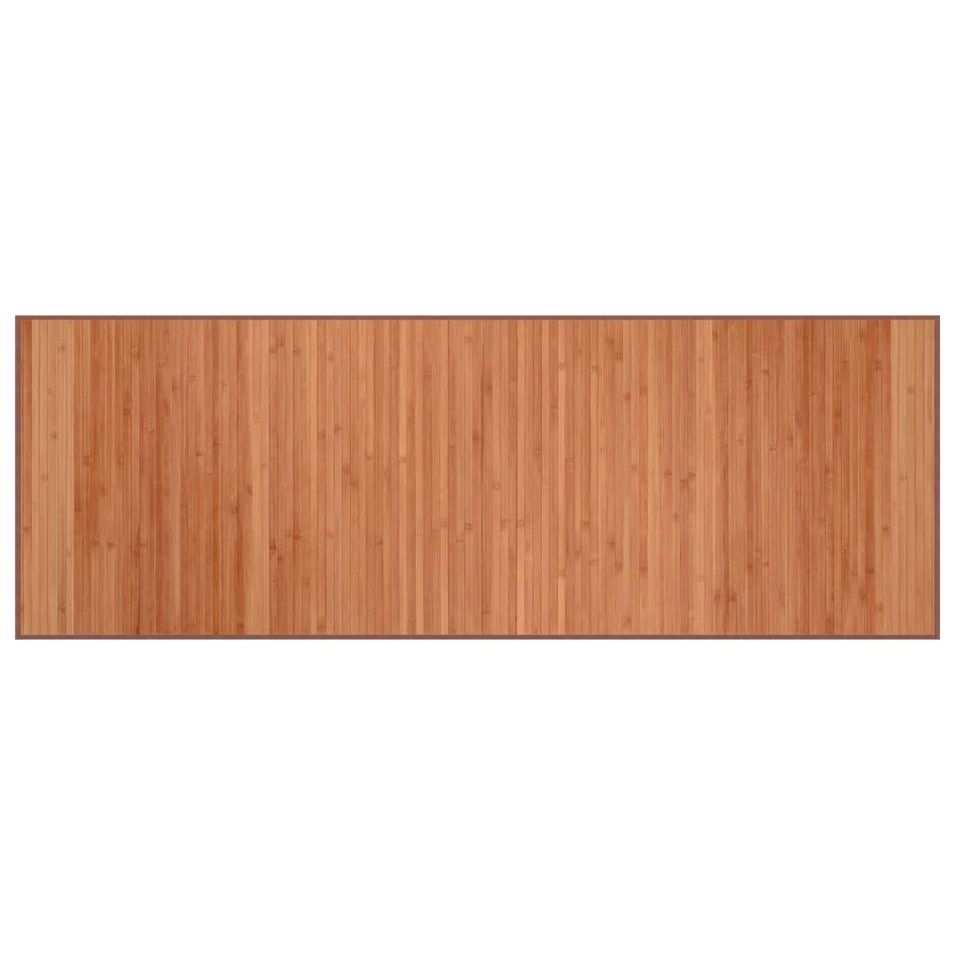 Tapis rectangulaire marron 70x200 cm bambou - Photo n°1