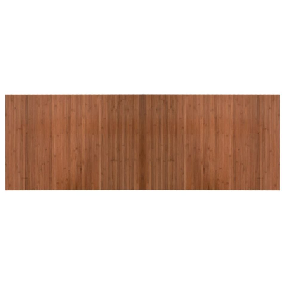 Tapis rectangulaire marron 70x200 cm bambou - Photo n°1