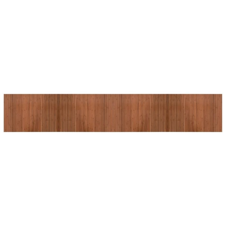 Tapis rectangulaire marron 70x400 cm bambou - Photo n°1