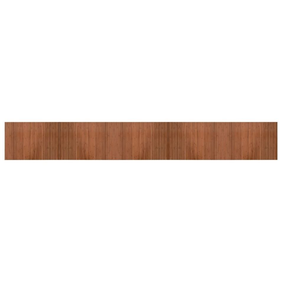 Tapis rectangulaire marron 70x500 cm bambou - Photo n°1