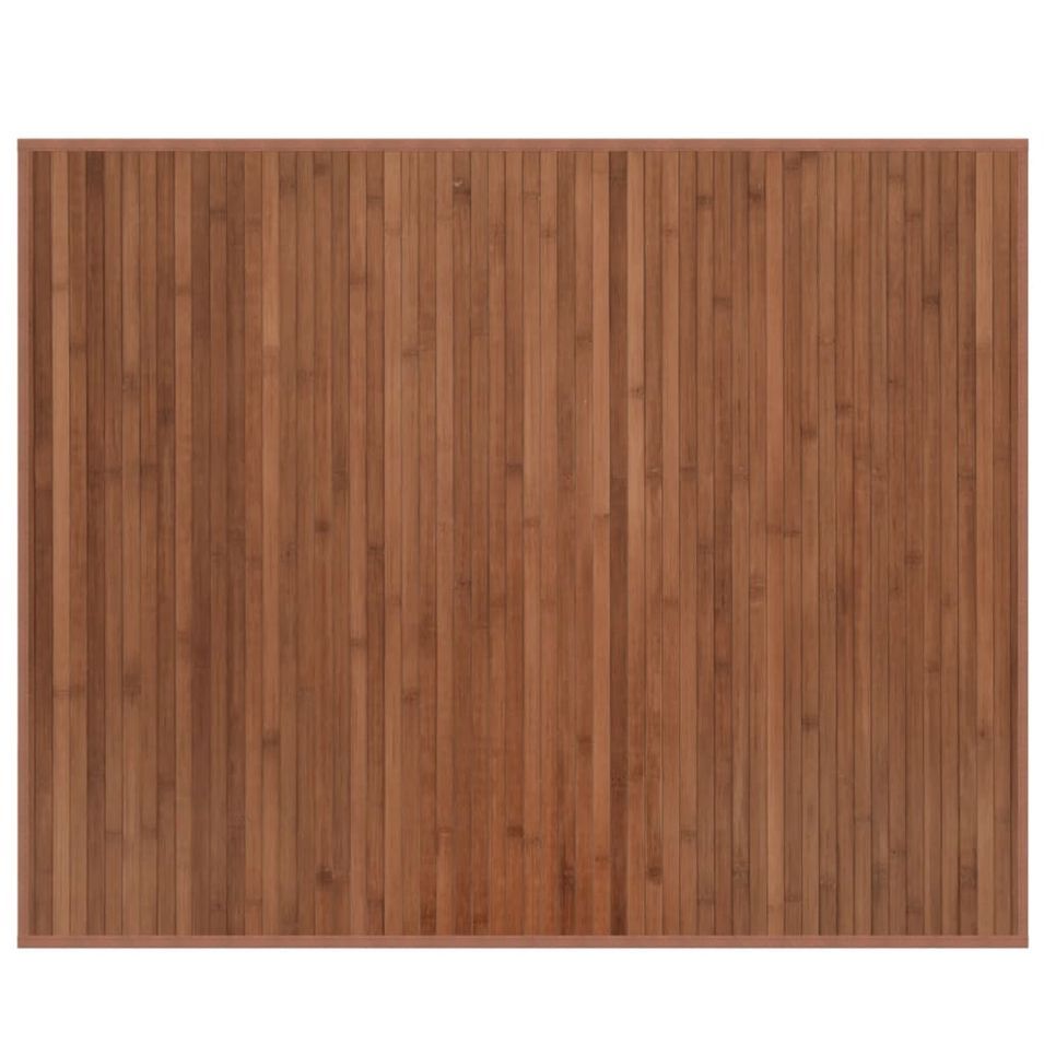 Tapis rectangulaire marron 80x100 cm bambou - Photo n°1