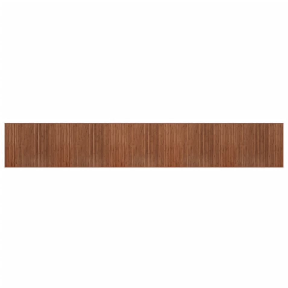 Tapis rectangulaire marron 80x1000 cm bambou - Photo n°1