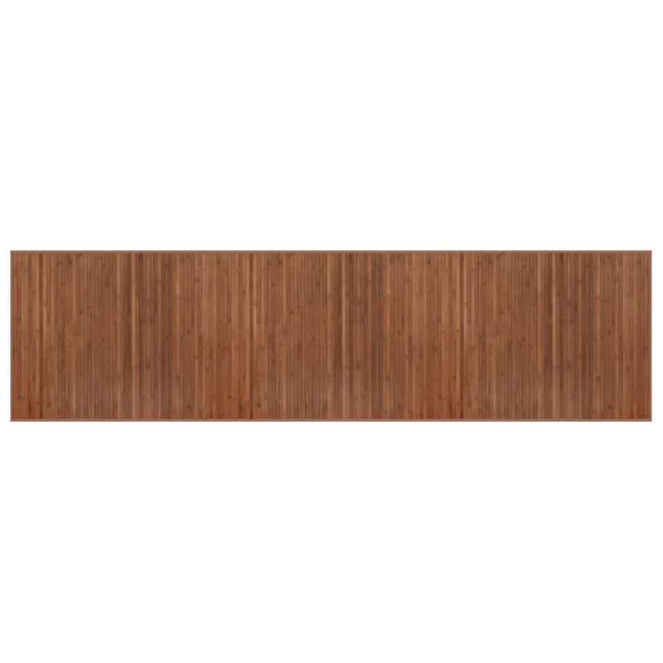 Tapis rectangulaire marron 80x300 cm bambou - Photo n°1