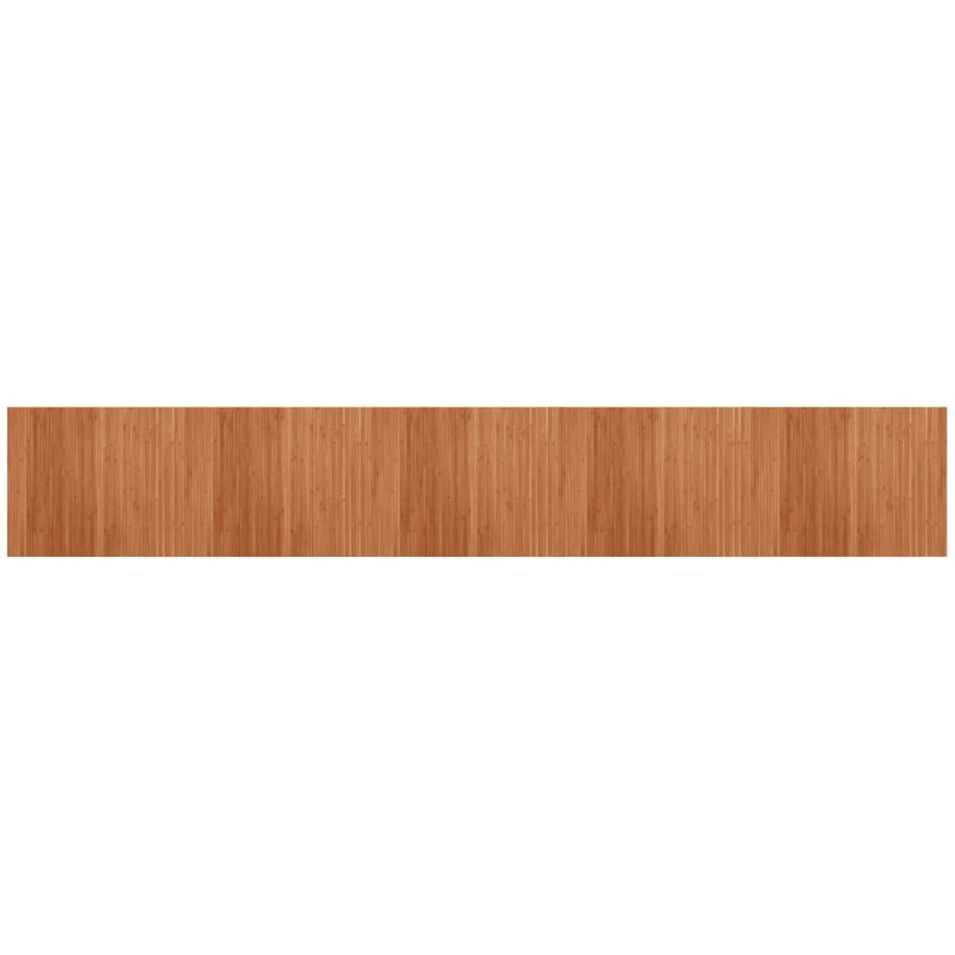 Tapis rectangulaire marron 80x500 cm bambou - Photo n°1