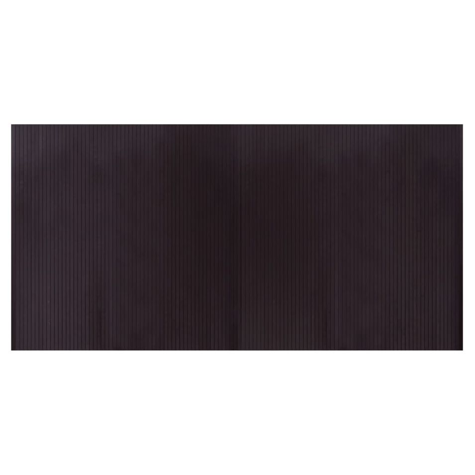 Tapis rectangulaire marron foncé 100x200 cm bambou - Photo n°1