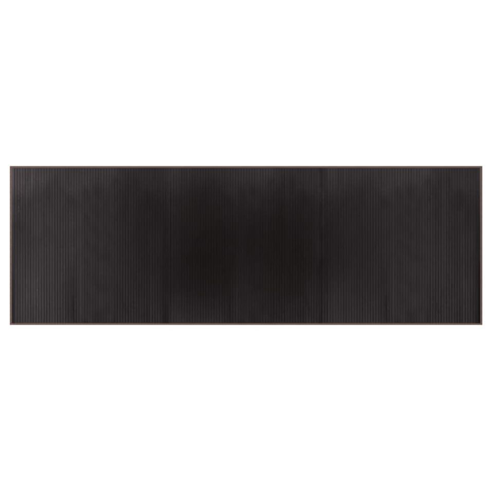 Tapis rectangulaire marron foncé 100x300 cm bambou - Photo n°1