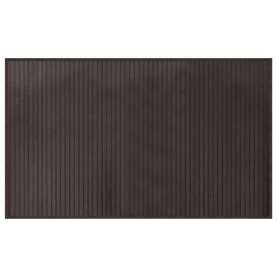 Tapis rectangulaire marron foncé 60x100 cm bambou - Photo n°1