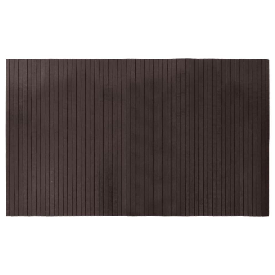 Tapis rectangulaire marron foncé 60x100 cm bambou - Photo n°1