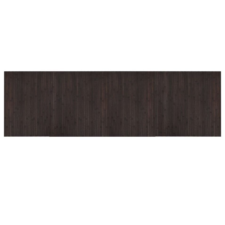 Tapis rectangulaire marron foncé 60x200 cm bambou - Photo n°1